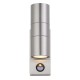 Saxby Scope PIR/Photocell Up & Down Wall Light IP65 - Brushed Steel