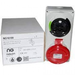 NIGLON 16A 5 PIN IP44 INTERLOCKING SWITCH SOCKET 415V RED