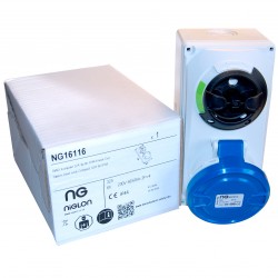 NIGLON 32A 3 PIN IP44 INTERLOCKING SWITCH SOCKET 240V BLUE