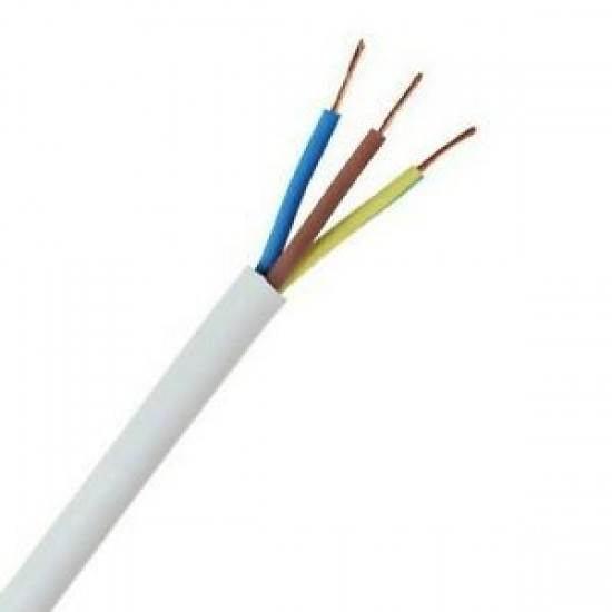 1.5MM 3093Y THREE CORE HEAT RESISTANT WHITE FLEX (PER METRE)