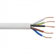 0.75MM 3095Y FIVE CORE HEAT RESISTANT WHITE FLEX (PER METRE)