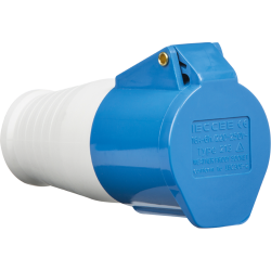 16A 2 PIN & EARTH TRAILING SOCKET 240 VOLT BLUE