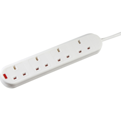 13A 4 GANG TRAILING SOCKET C/W 2M FLEX & 13A PLUG