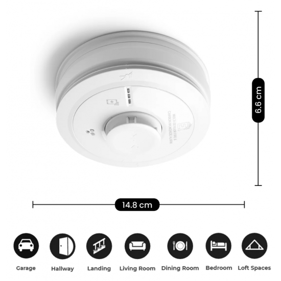 AICO Ei3030 MULTI-SENSOR HEAT & CARBON MONOXIDE ALARM WITH 10 YEAR LITHIUM CELL BACK-UP
