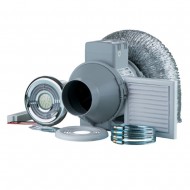 BLAUBERG 4IN (100MM) INLINE LED SHOWER TIMER FAN KIT