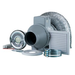 BLAUBERG 4IN (100MM) INLINE LED SHOWER TIMER FAN KIT