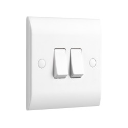 Saxby Curved Edge 10AX 2 Gang 2-Way Switch