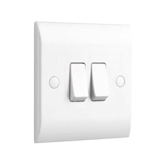 Saxby Curved Edge 10AX 2 Gang 2-Way Switch