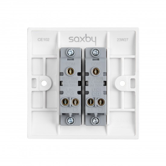 Saxby Curved Edge 10AX 2 Gang 2-Way Switch