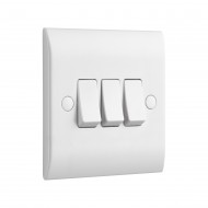 Saxby Curved Edge 10AX 3 Gang 2-Way Switch
