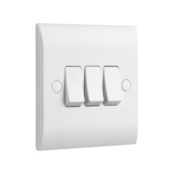Saxby Curved Edge 10AX 3 Gang 2-Way Switch
