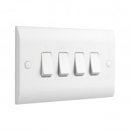Saxby Curved Edge 10AX 4 Gang 2-Way Switch