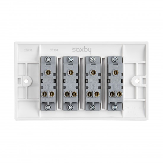 Saxby Curved Edge 10AX 4 Gang 2-Way Switch