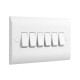 Saxby Curved Edge 10AX 6 Gang 2-Way Switch