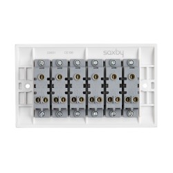 Saxby Curved Edge 10AX 6 Gang 2-Way Switch