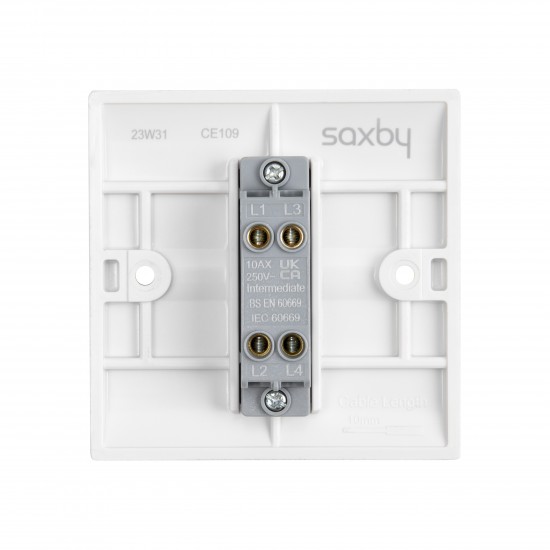 Saxby Curved Edge 10AX 1 Gang Intermediate Switch