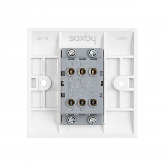 Saxby Curved Edge 10AX 1 Gang 3-Pole Fan Isolator Switch