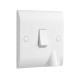 Saxby Curved Edge 20A 1 Gang Double Pole Switch With Flex Outlet