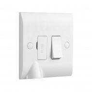 Saxby Curved Edge 13A Switched Fused Spur Unit with Flex Outlet