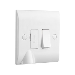 Saxby Curved Edge 13A Switched Fused Spur Unit with Flex Outlet