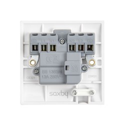 Saxby Curved Edge 13A Switched Fused Spur Unit with Flex Outlet