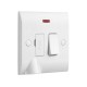 Saxby Curved Edge 13A Switched Fused Spur Unit with Flex Outlet and Neon
