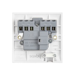Saxby Curved Edge 13A Switched Fused Spur Unit with Flex Outlet and Neon