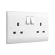 Saxby Curved Edge 13A 2 Gang Double Pole Switched Socket