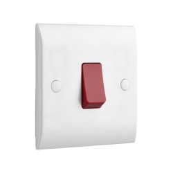 Saxby Curved Edge 45A 1 Gang Double Pole Switch
