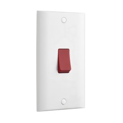 Saxby Curved Edge 45A Large Plate Double Pole Switch