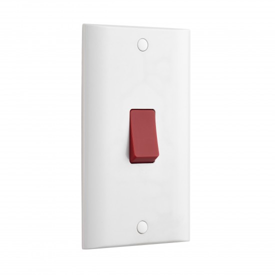 Saxby Curved Edge 45A Large Plate Double Pole Switch
