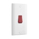 Saxby Curved Edge 45A Large Plate Double Pole Switch