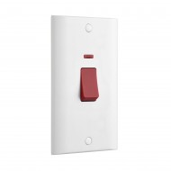 Saxby Curved Edge 45A Large Plate Double Pole Switch with Neon
