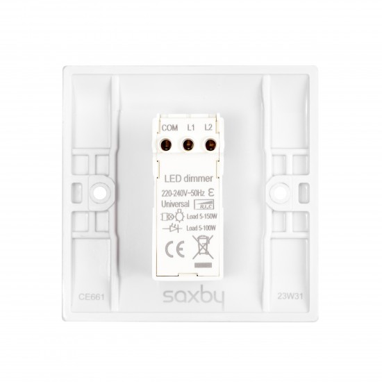 Saxby Curved Edge 1 Gang LED Dimmer 5-100W