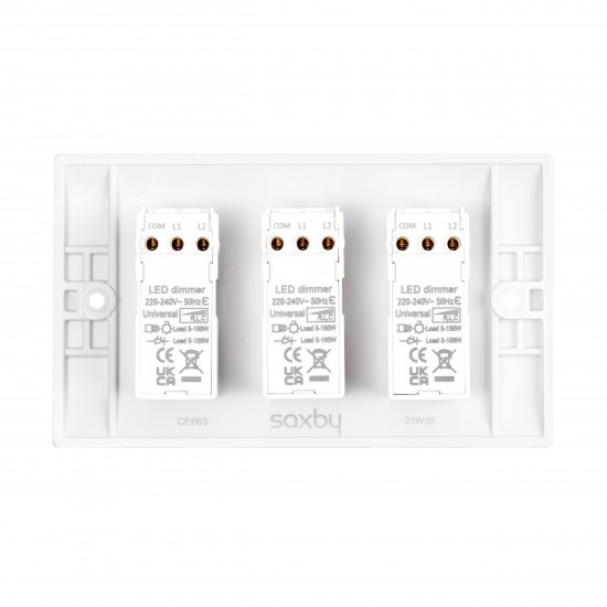 Saxby Curved Edge 3 Gang LED Dimmer 5-100W