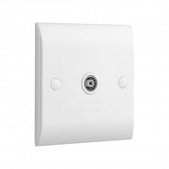 Saxby Curved Edge Coax TV Socket (Non Isolated)