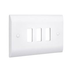 Saxby Curved Edge 3 Gang Grid Front Plate