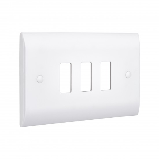 Saxby Curved Edge 3 Gang Grid Front Plate