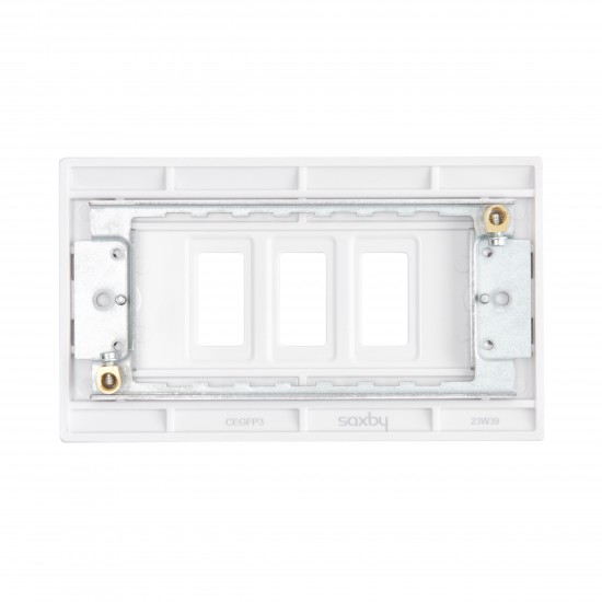 Saxby Curved Edge 3 Gang Grid Front Plate