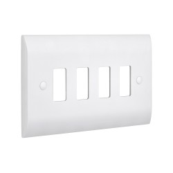 Saxby Curved Edge 4 Gang Grid Front Plate