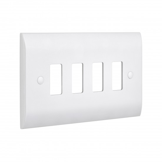 Saxby Curved Edge 4 Gang Grid Front Plate