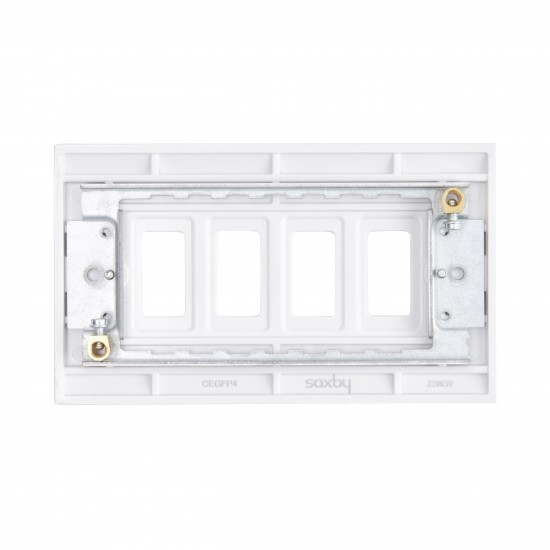 Saxby Curved Edge 4 Gang Grid Front Plate