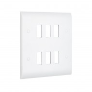 Saxby Curved Edge 6 Gang Grid Front Plate