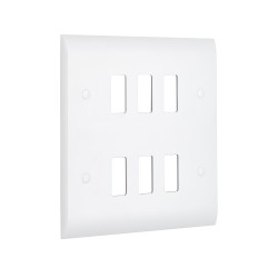 Saxby Curved Edge 6 Gang Grid Front Plate