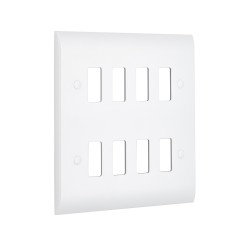 Saxby Curved Edge 8 Gang Grid Front Plate