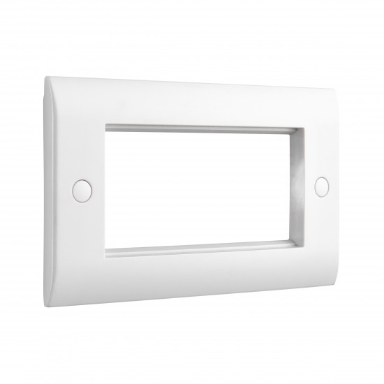 Saxby Curved Edge 4 Gang Modular Faceplate (4 Modules)