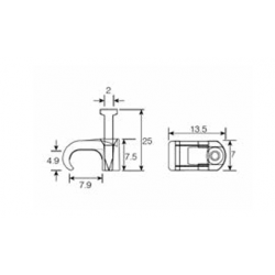 UNICRIMP 1.0MM-1.5MM GREY FLAT T&E CLIPS (BOX 100)
