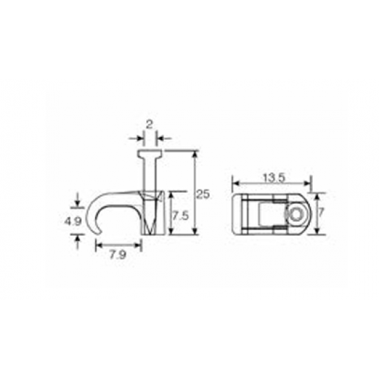 UNICRIMP 1.0MM-1.5MM GREY FLAT T&E CLIPS (BOX 100)
