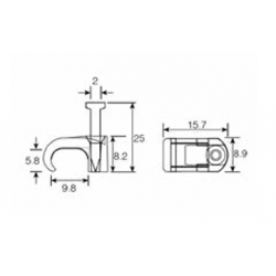 UNICRIMP 2.5MM GREY FLAT T&E CLIPS (BOX 100)