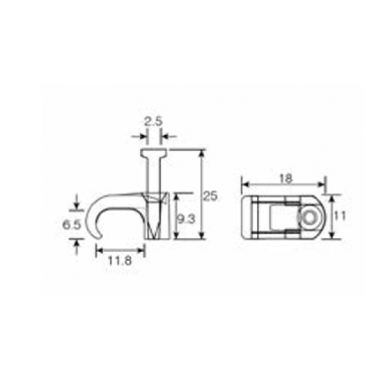 UNICRIMP 4MM-6MM GREY FLAT T&E CLIPS (BOX 100)